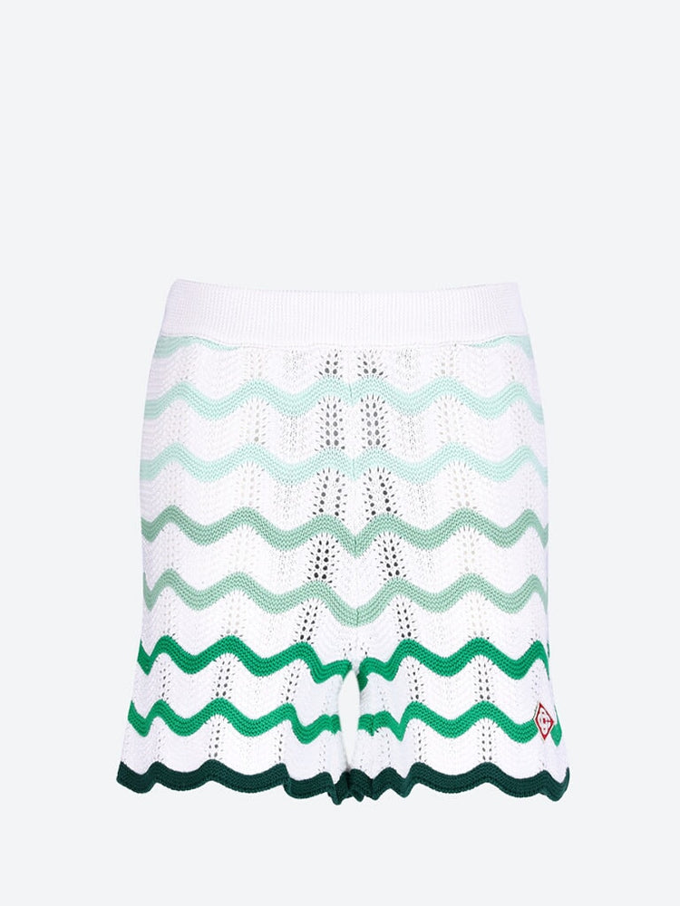 Knit gradient wave texture shorts 1