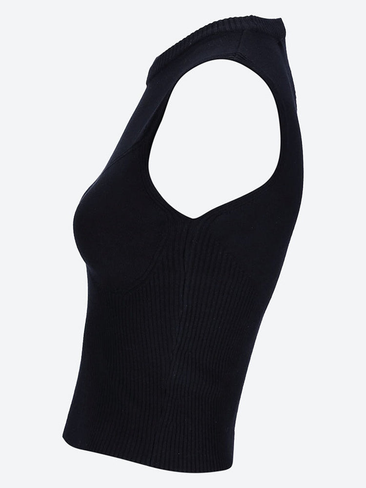 Knit rib sleeveless sweater 2