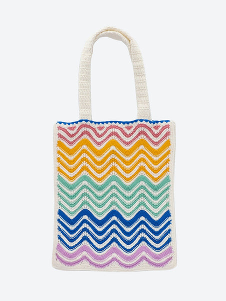 Knit wave crochet bag