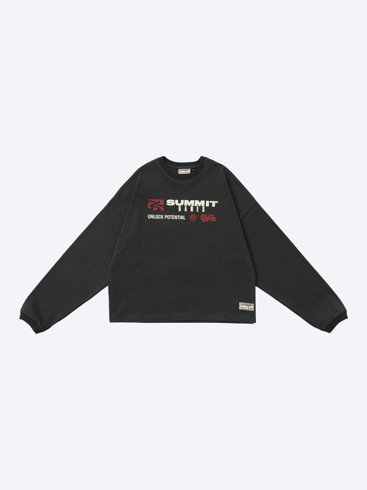 Label logo crop long sleeve t-shirt 1
