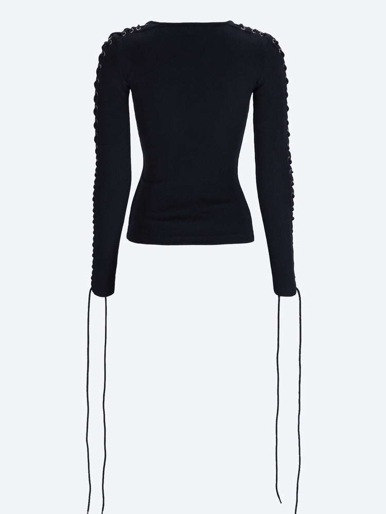 Lace-up long sleeve t-shirt 3
