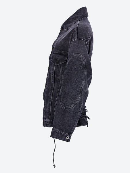 Lacing and elbow bonding detail Denim jacket