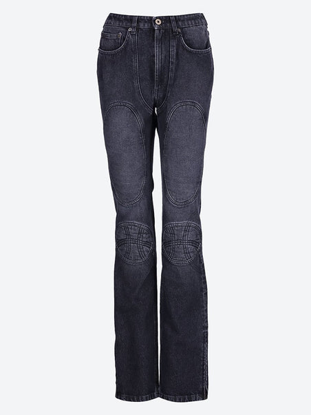 Lacing and knee bonding detail Denim jean