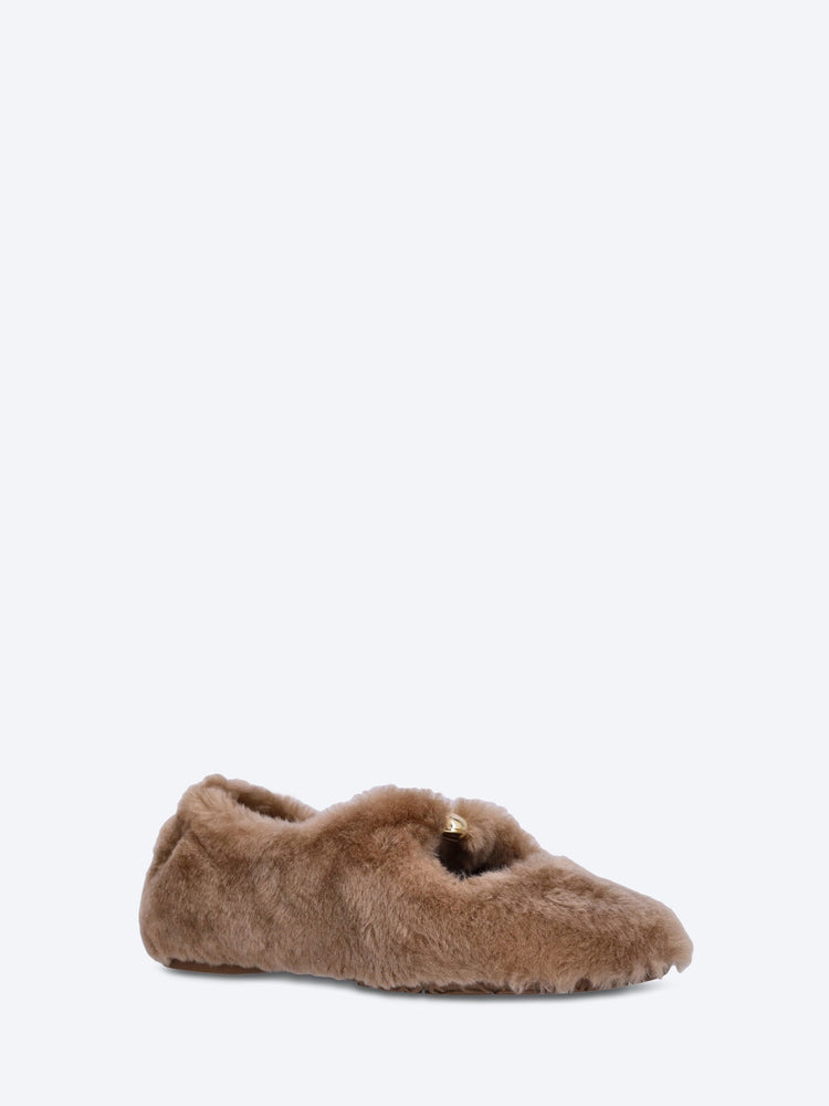 Lambskin shearling pebble soft ballerinas shearl 2