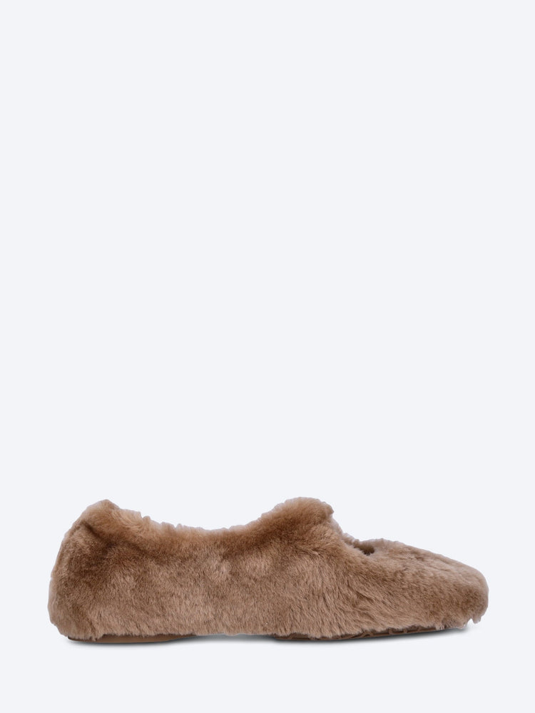 Lambskin shearling pebble soft ballerinas shearl 1