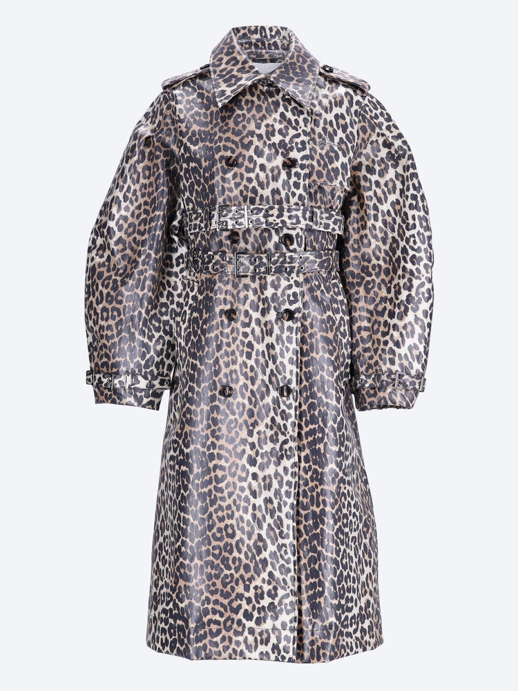 Laminated cotton canvas trench coat 1