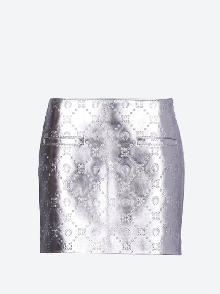 Laminated leather mini skirt 1