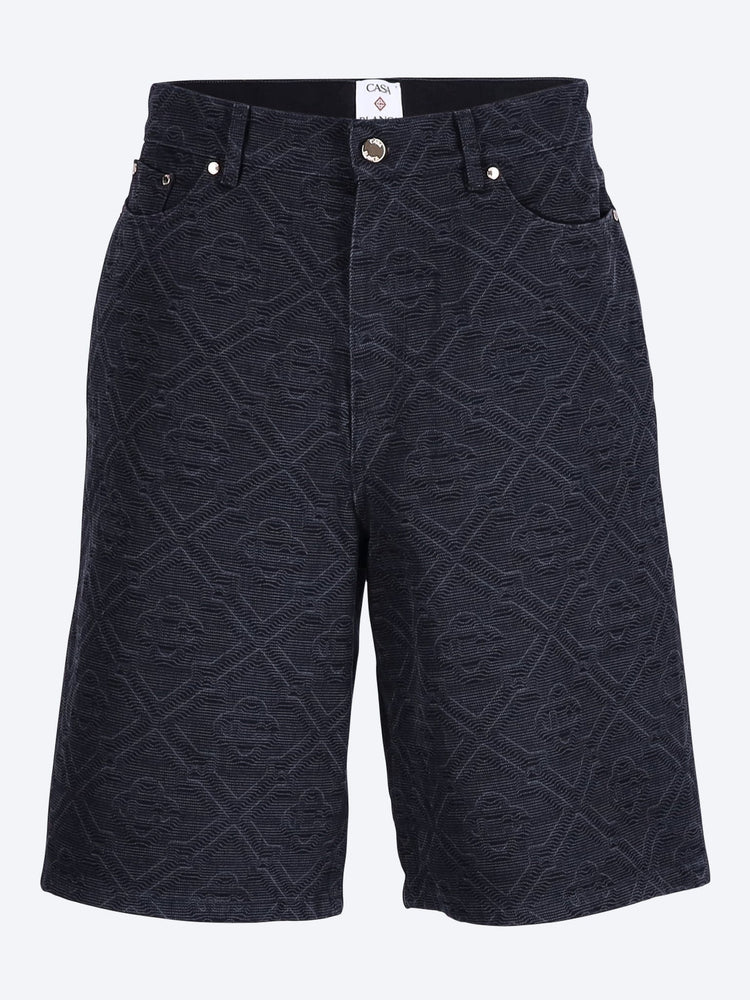Laser monogram denim shorts 1