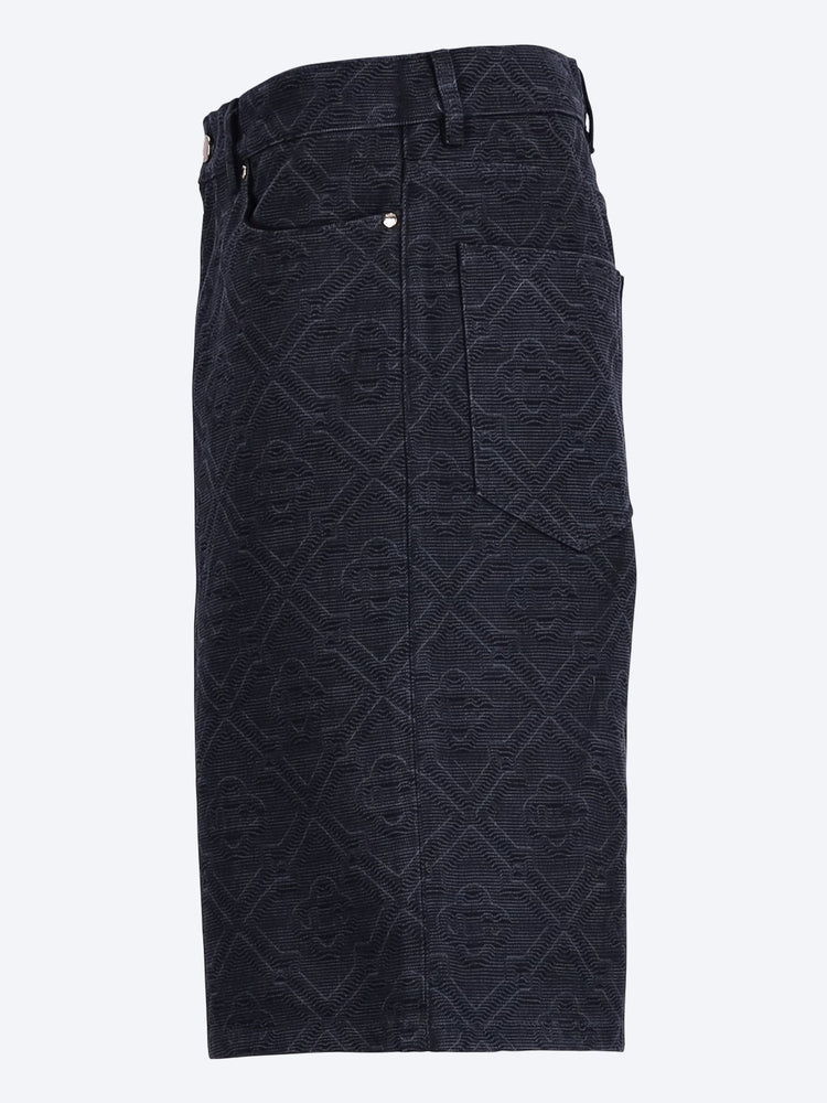 Laser monogram denim shorts 2
