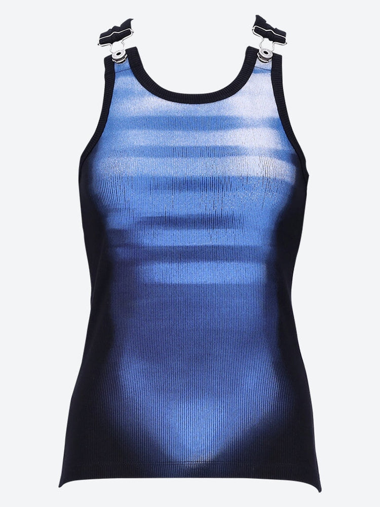 Le male printed cotton ribbed tank top 1