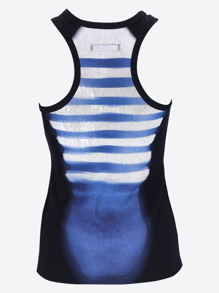 Le male printed cotton ribbed tank top 2