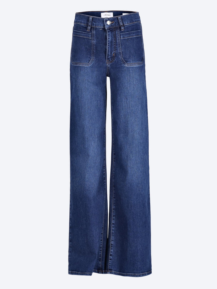 Le slim palazzo long modernist denim fashion pants 1