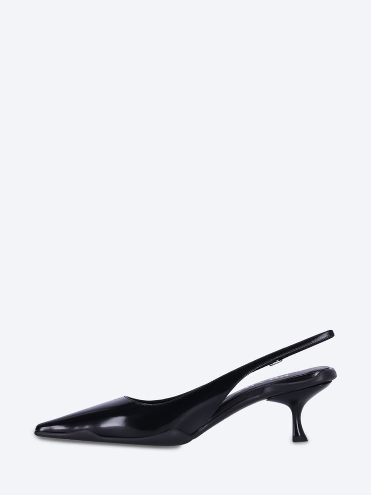 Offene Hell-Shoes-Pumps aus gebürstetem Leder 4
