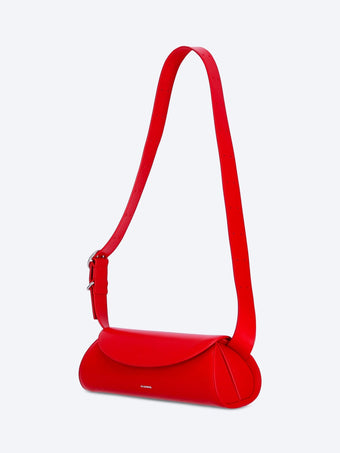 Leather cannolo small shoulder bag