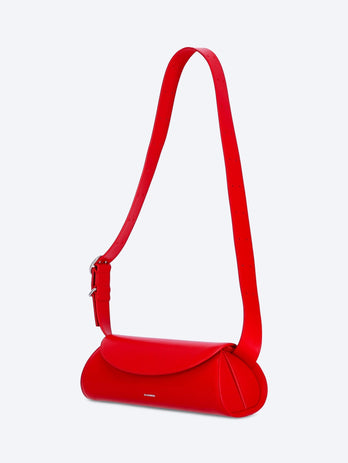 Leather cannolo small shoulder bag