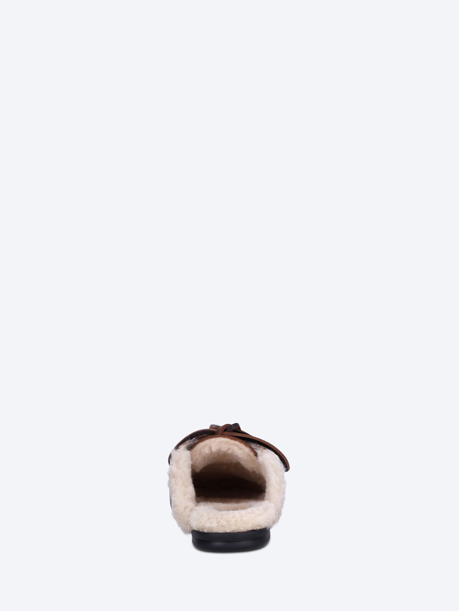 Leather fur boat mules loafers 5