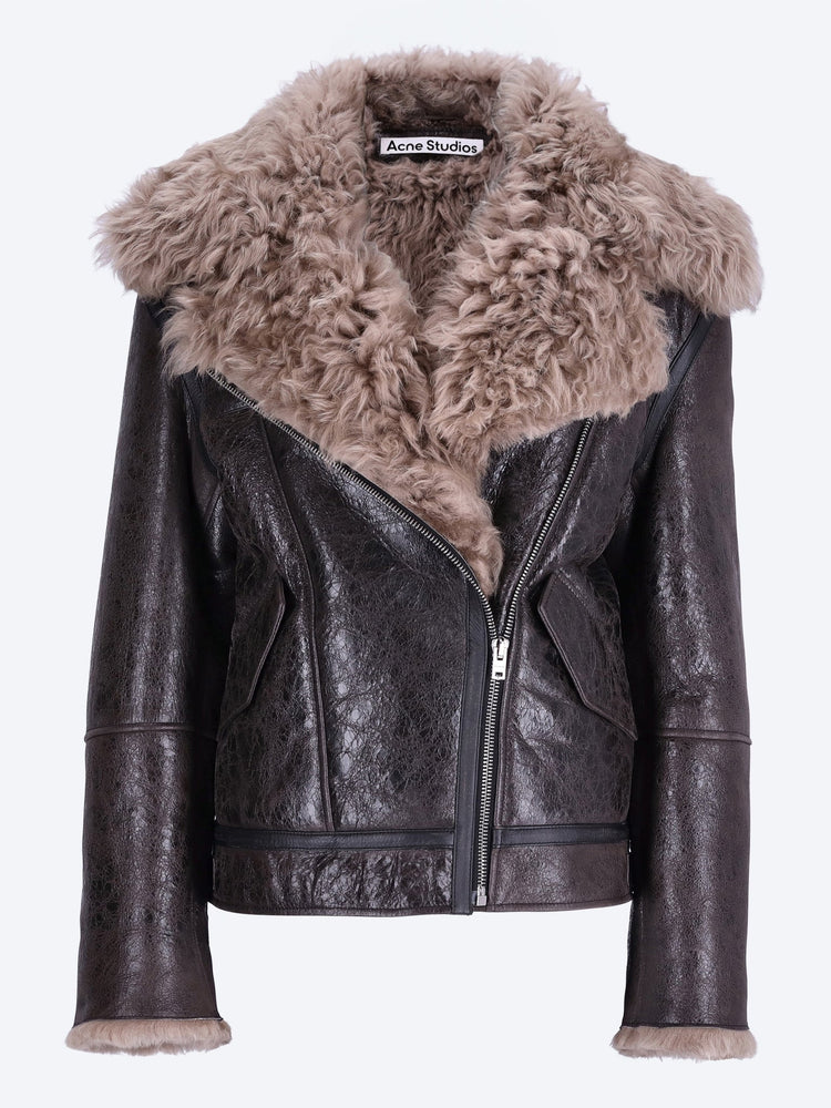 Leather shearling jacket 1
