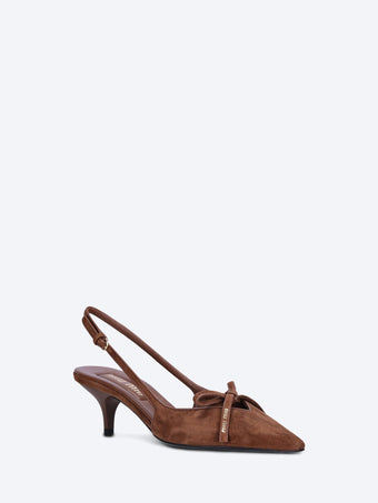 Leather slingback pumps