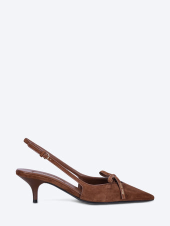 Leather slingback pumps