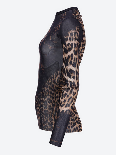 Leopard  printed long sleeve top