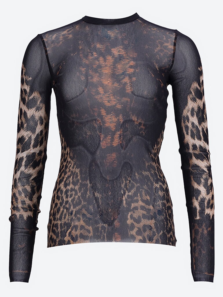 Leopard  printed long sleeve top 1