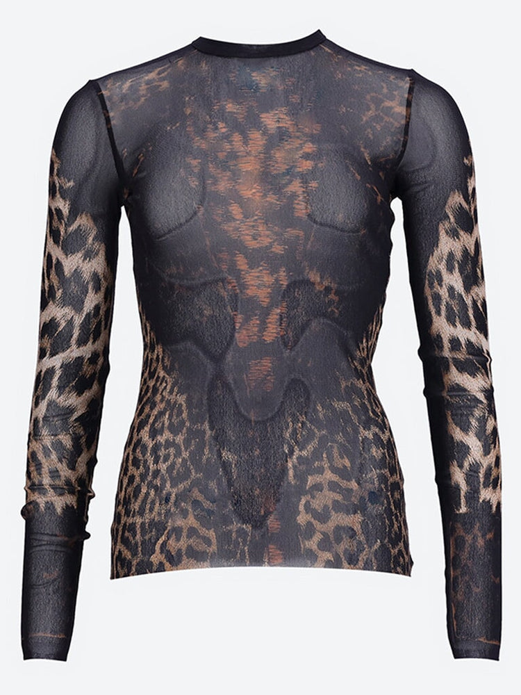 Leopard  printed long sleeve top 1