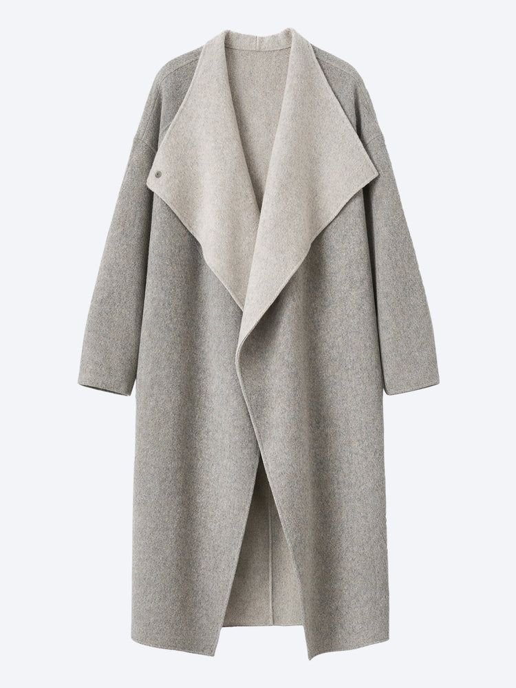 Leroy reversible funnel neck wool coat 1