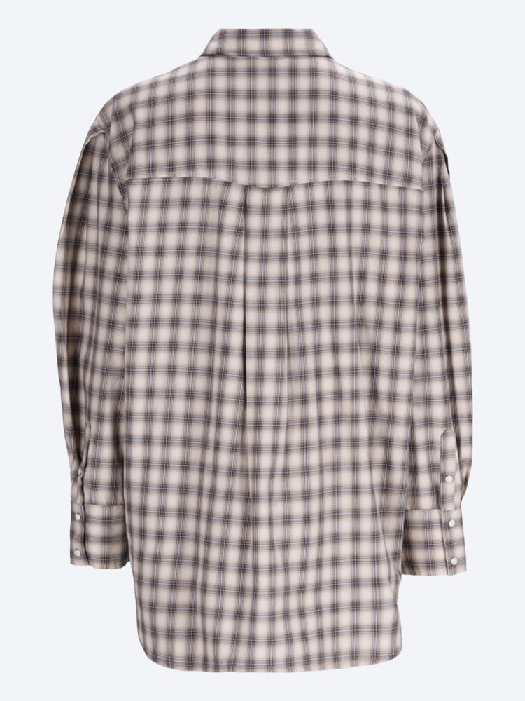 Chemise manches plissées en flanelle à carreaux légers 3