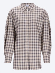 Chemise manches plissées en flanelle à carreaux légers ref: