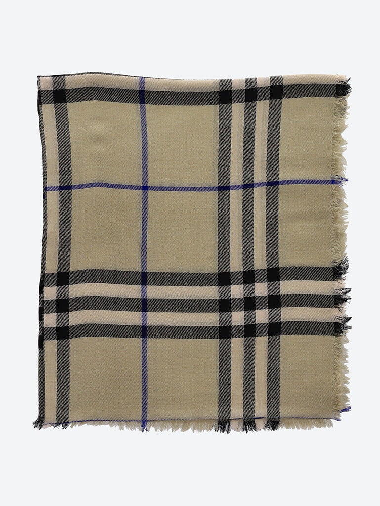 Lightweight wool check scarf 1