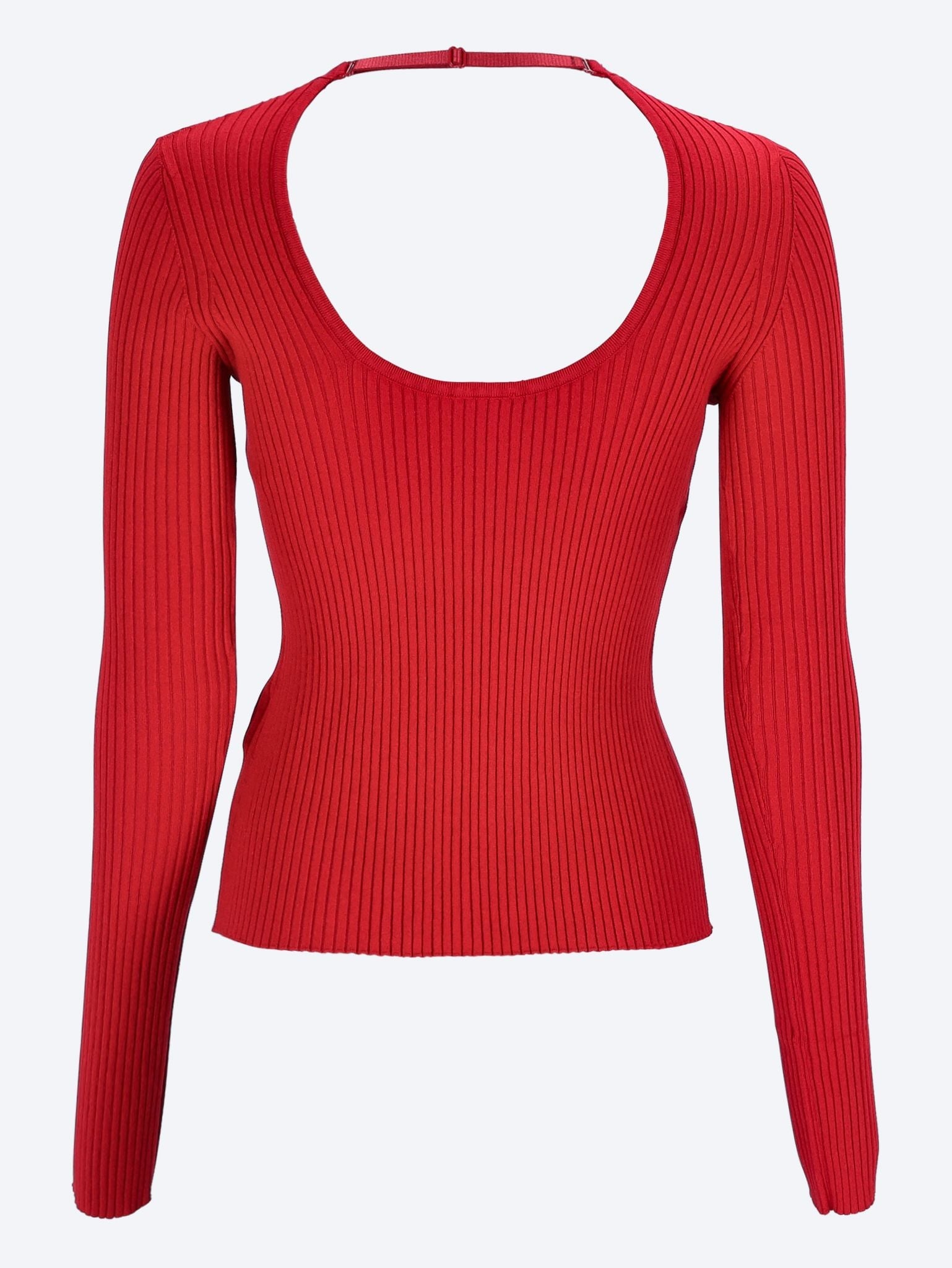 Lingerie strap rib knit sweater 3