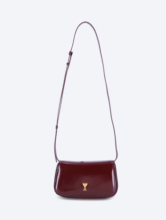 Sac porté croisé bordeaux Paris Paris petit en cuir glacé