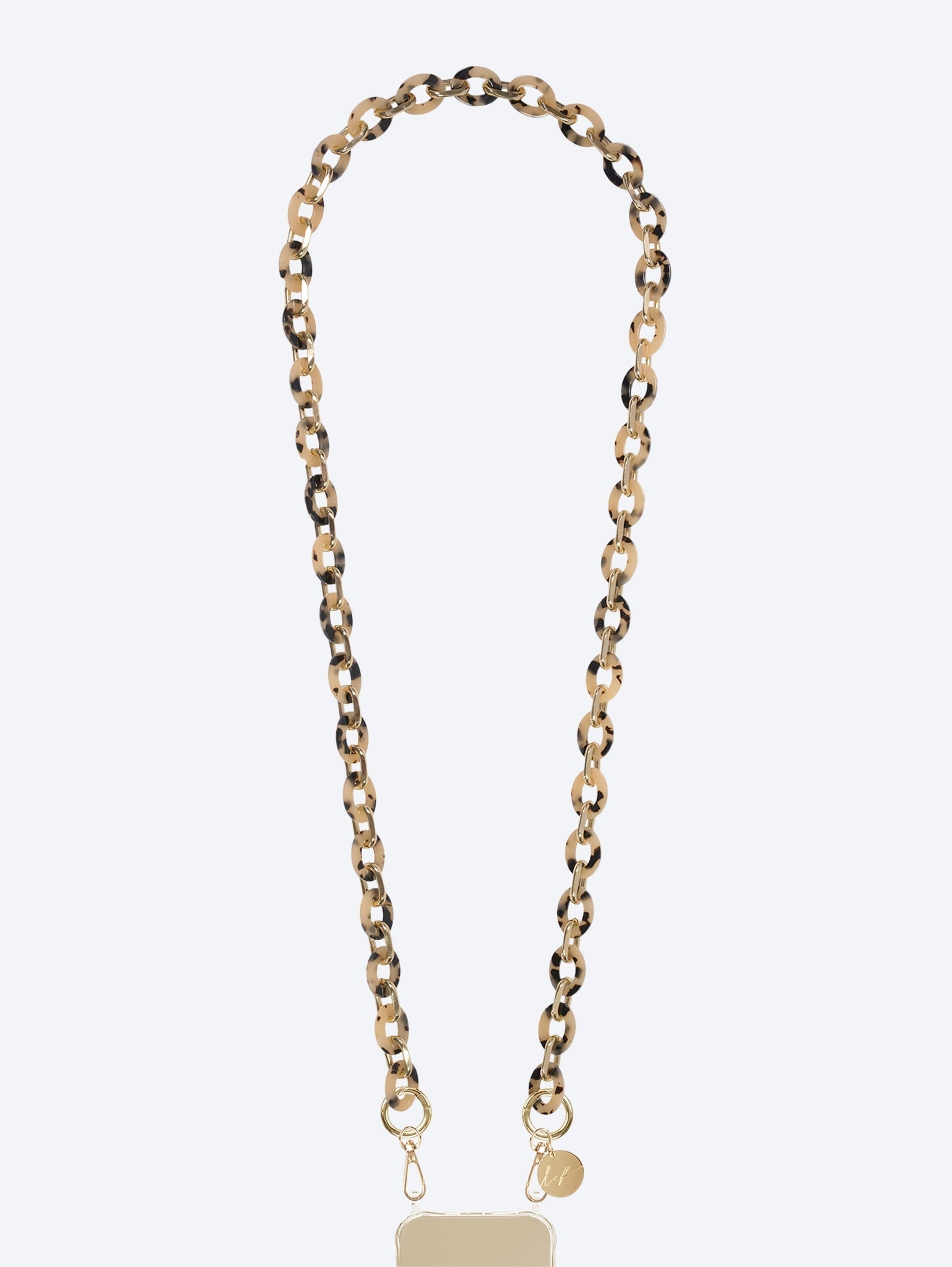 Long cassy beige tortoiseshell chain 120cm 1