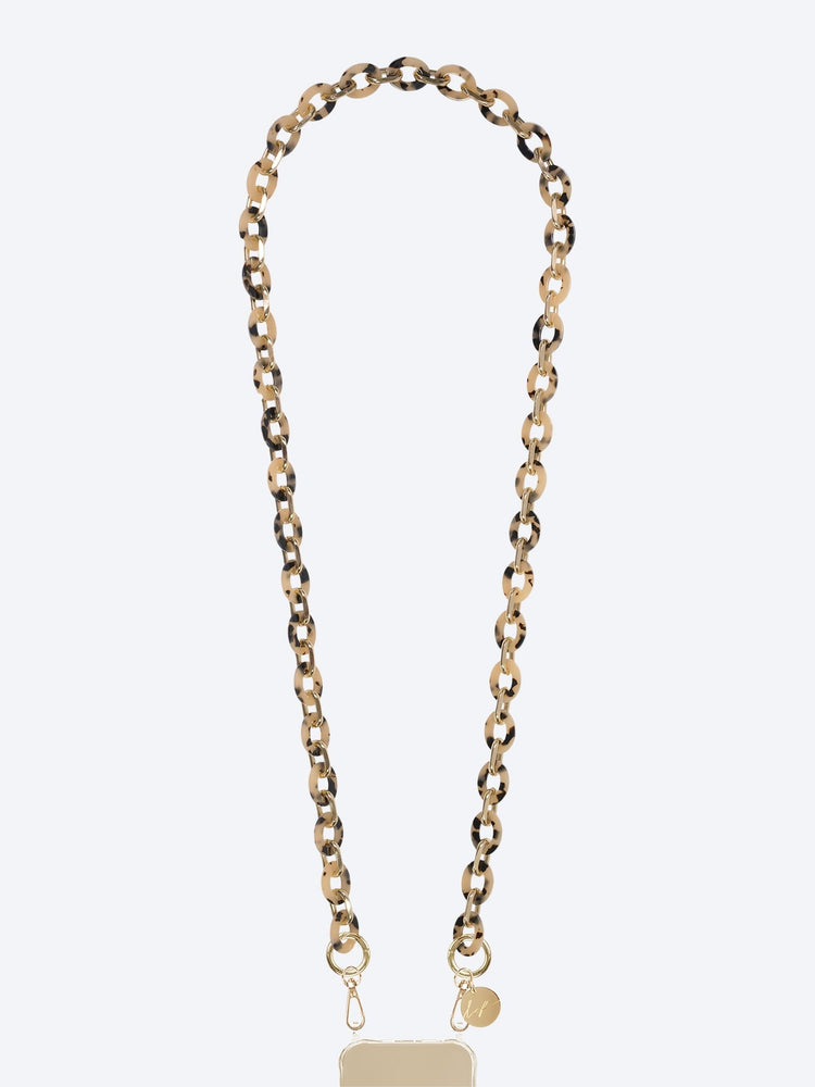 Long cassy beige tortoiseshell chain 120cm 1