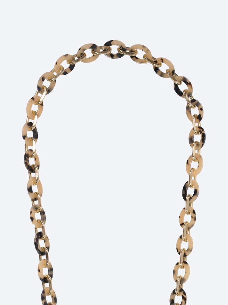 Long cassy beige tortoiseshell chain 120cm 2
