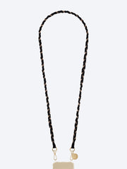 Long doha black & gold fabric chain 120cm ref: