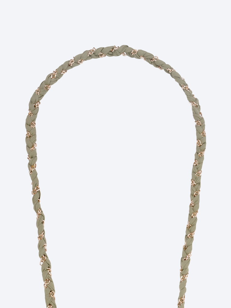 Long doha khaki & gold fabric chain 120cm 2