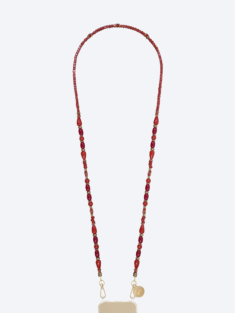 Long francesca dark red pearl chain 120cm 1