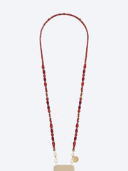 Long francesca dark red pearl chain 120cm ref: