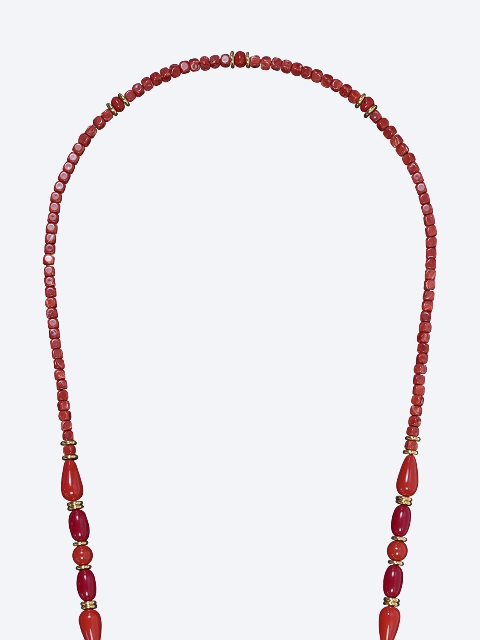 Long francesca dark red pearl chain 120cm 2