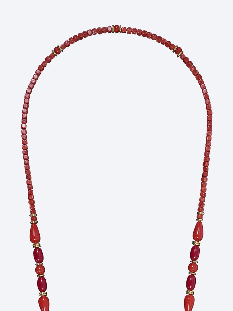 Long francesca dark red pearl chain 120cm 2