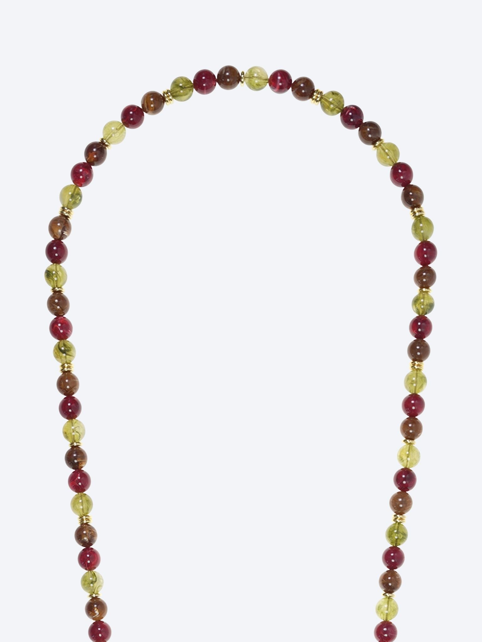 Long harper khaki, burgundy and brown chain 120cm 2