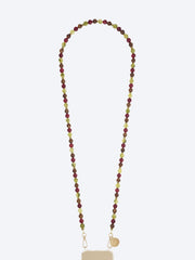 Long harper khaki, burgundy and brown chain 120cm ref: