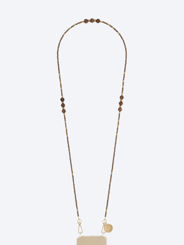 Lange Iris-Bronzeperlenkette 120 cm 1
