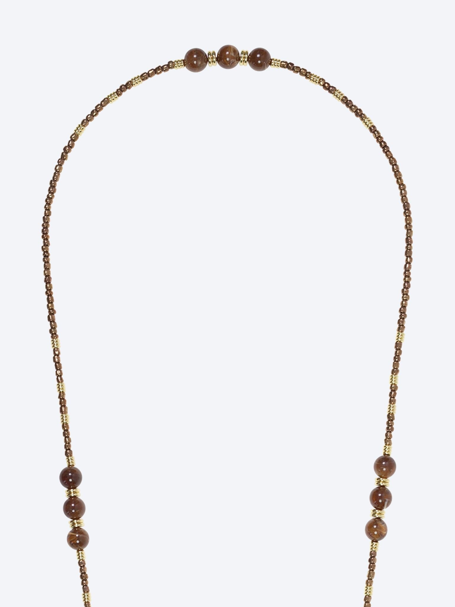 Lange Iris-Bronzeperlenkette 120 cm 2