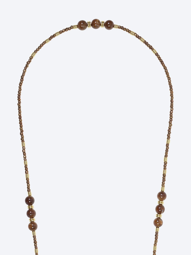 Lange Iris-Bronzeperlenkette 120 cm 2