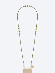 Long iris khaki pearl chain 120cm ref: