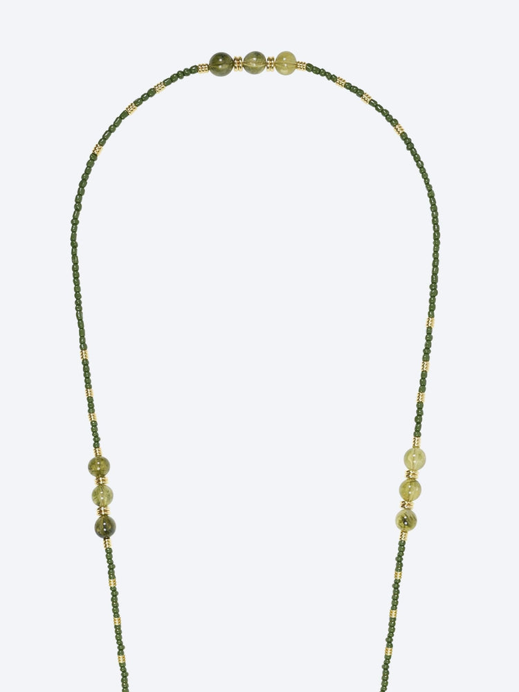 Long iris khaki pearl chain 120cm 2