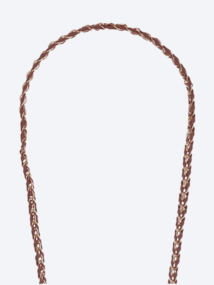 Long lou burgundy and gold chain 120cm 2