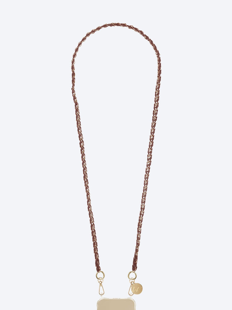 Long lou burgundy and gold chain 120cm 1